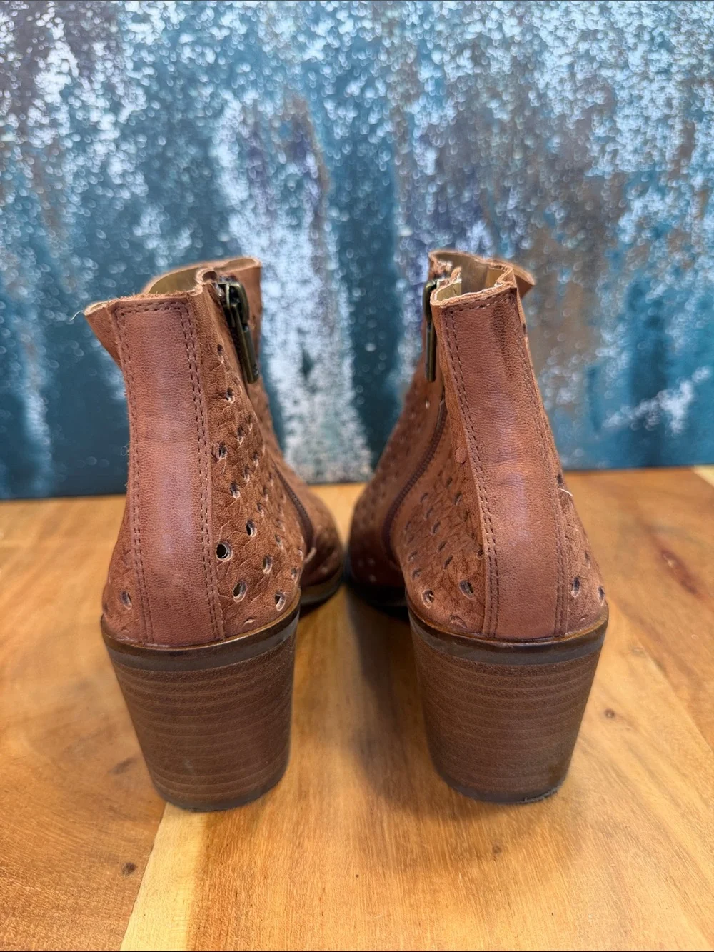 Lucky Brand 2010’s Boho‎ Western Tan Leather Booties 7.5 VGUC